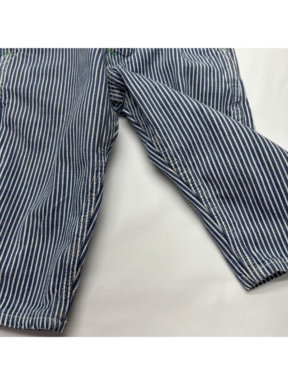Vintage OshKosh BGosh Sanforized Blue & White Striped Overalls Adjustable Straps - Picture 13 of 16